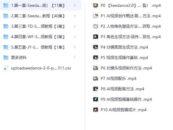 新版Seedance2.0，保姆级教程5套-0216 - 夸克网盘 资源封面图