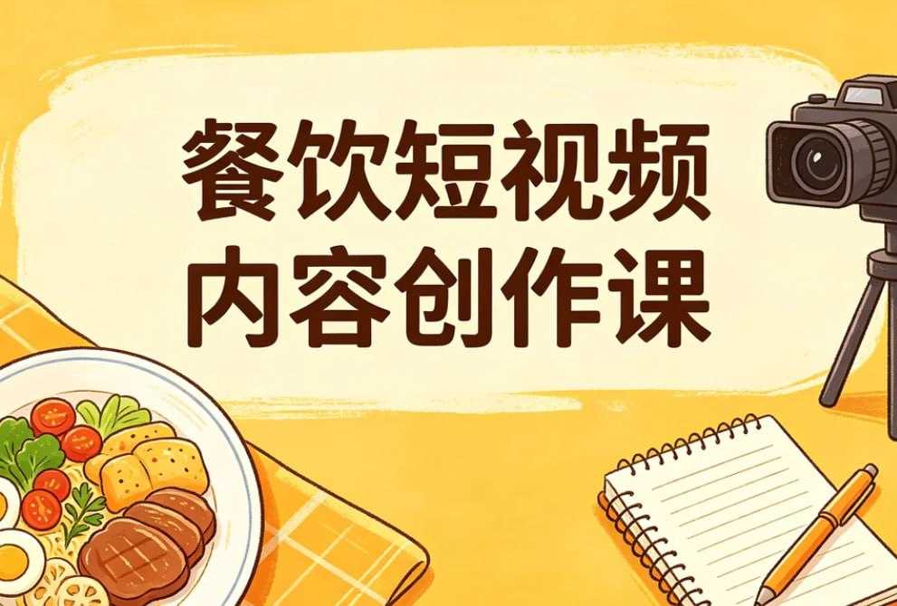 餐饮短视频内容创作课，精准引流+门店曝光 - 百度网盘 资源封面图