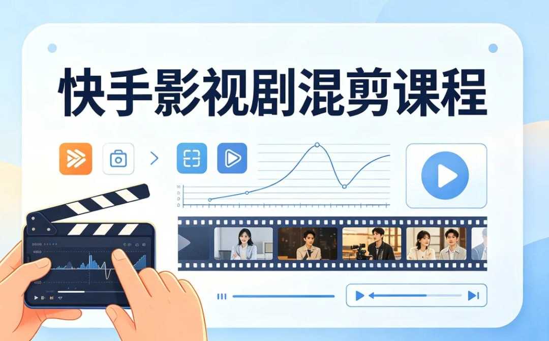 快手影视剧混剪课程，快速起号实现流量转化 - 百度网盘 资源封面图