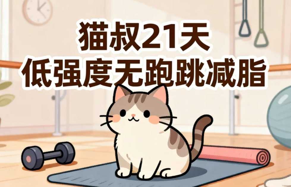 《猫叔：21天低强度无跑跳高效减脂》，简单实用的减脂训练计划 - 夸克网盘 资源封面图